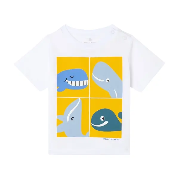 Four Whale Pop Art Graphic Short Sleeve T-Shirt