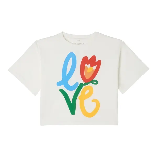 Short Sleeve T-Shirt with Multi-Color Love Tulip Print