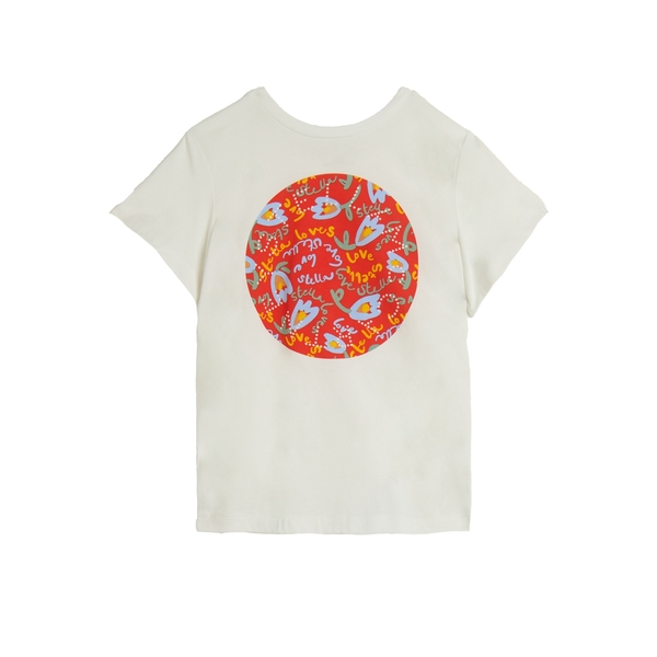 Short Sleeve T-Shirt with Red Floral Logo Print