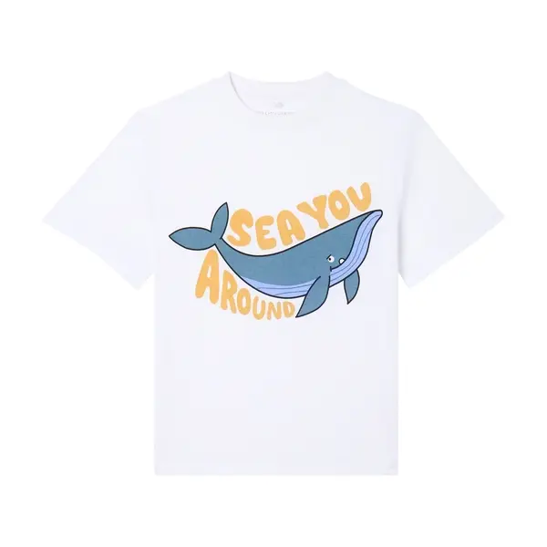 Kids Boys Sea You Around Whale Graphic Short Sleeve T-Shirt