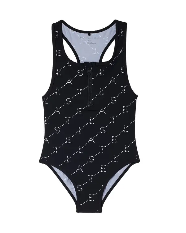 Studded Logo One-Piece Swimsuit Image