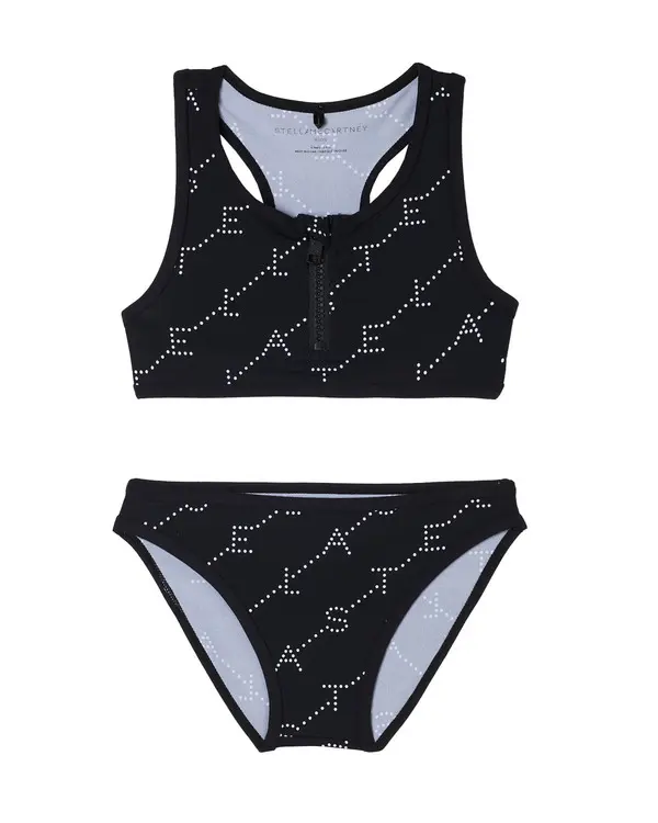 Kids Girls Studded Logo Two-Pieces Swimsuit