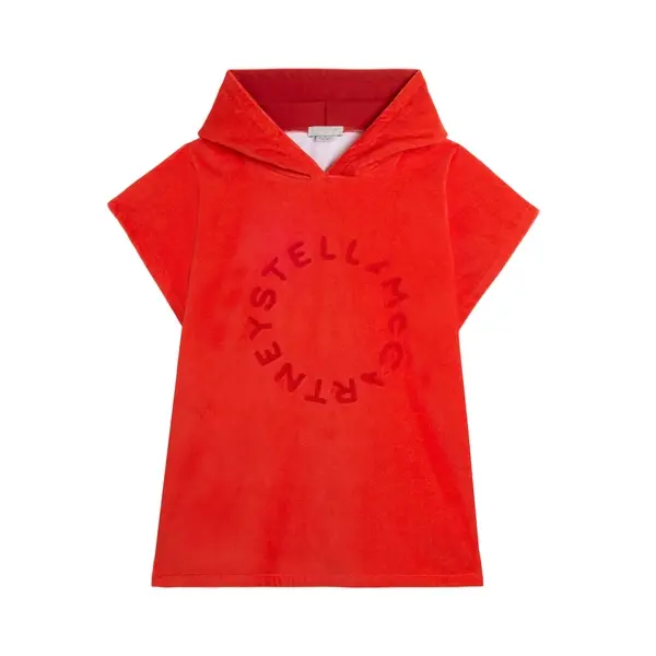 Kids Boys Logo-Embossed Hooded Cotton Towel Poncho