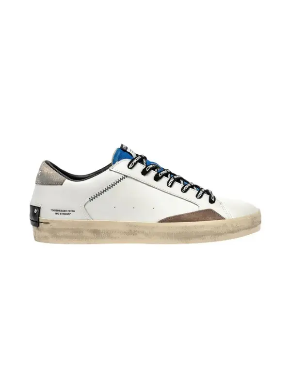 Distressed Electric Blue Leather Sneakers