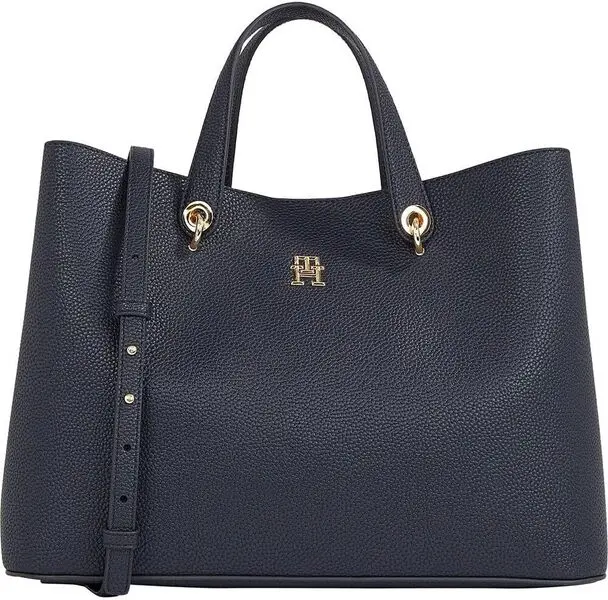 Pebbled Leather Monogram Tote Bag