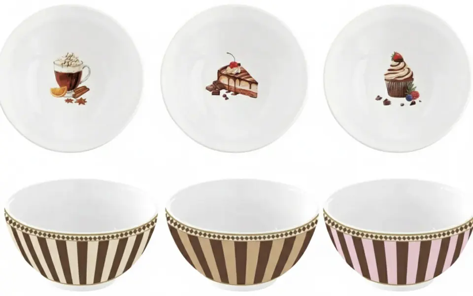 Set 3 Porcelain Bowls Ø 9,5 Cm In Color Box Sweet Moments Image