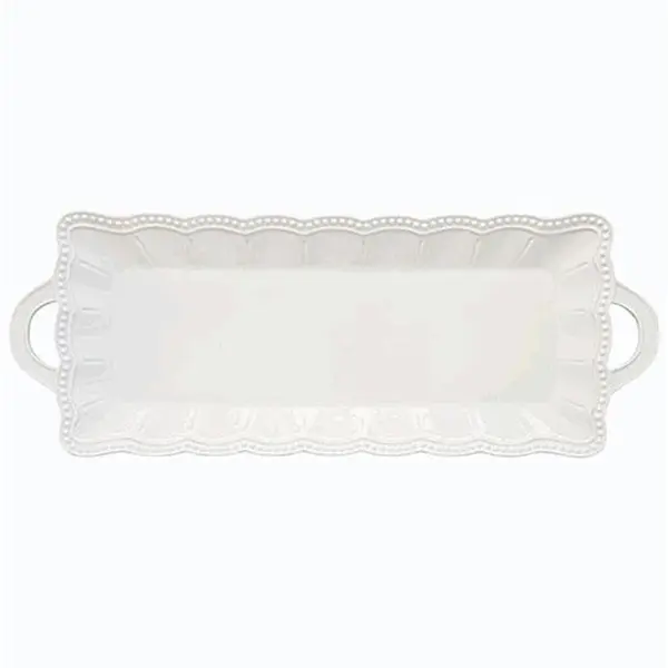 Porc.Serving Platter W/Handles 43X16 Cm 