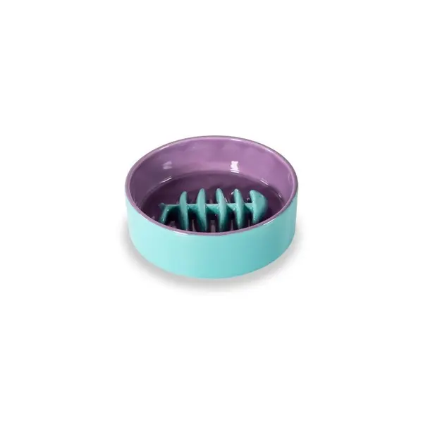 Fishbone bowl. Ø 12 cm. Color: purple and light blue.