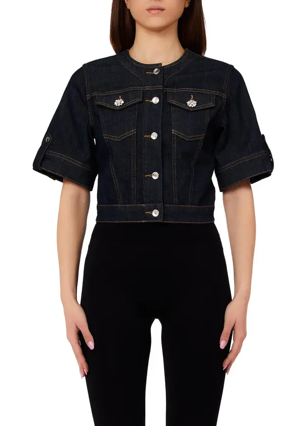 Short-Sleeve Denim Jacket Image