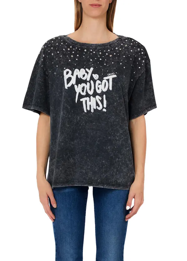Oversized Short Sleeve T-shirt with a "BABY YOU GOT THIS!print