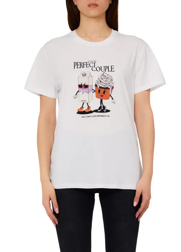 Regular-fit Short Sleeve T-shirt with Print and Appliqués