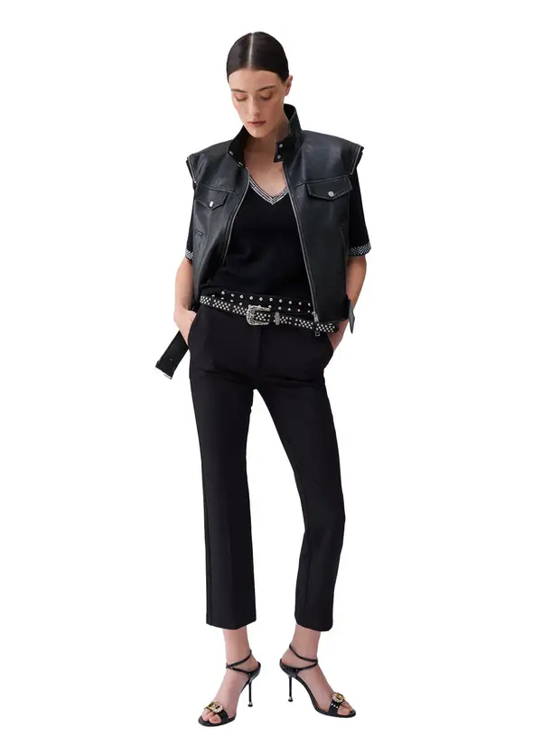 Knit Top with Gemstone Embellishments