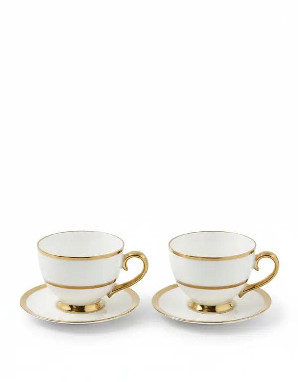 Set of 2 - Golden Tea Cups