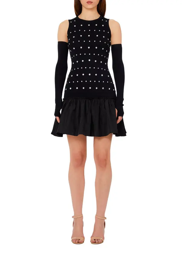 Knit Dress with Thumbhole Sleeves