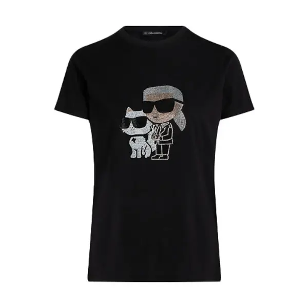 Shimmering Ikon Sketch Karl&Choupette Short Sleeve T-shirt