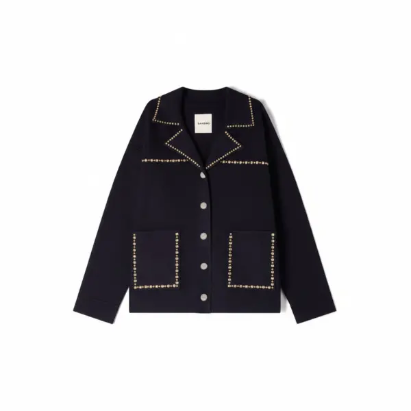Truman Studded Blazer Collar Cardigan