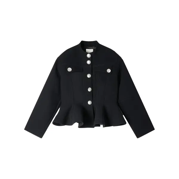 Cropped Ruffled Peplum Jacket