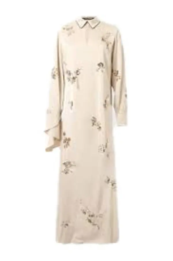 Sequin-Embellished Satin Dress