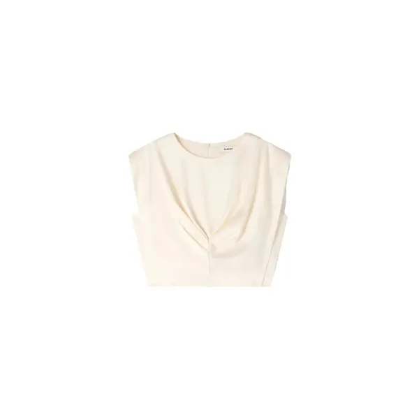 Boulogne Pleated Satin Crop Top