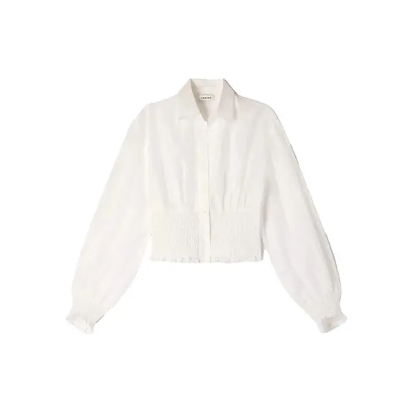 Smocked Linen Shirt
