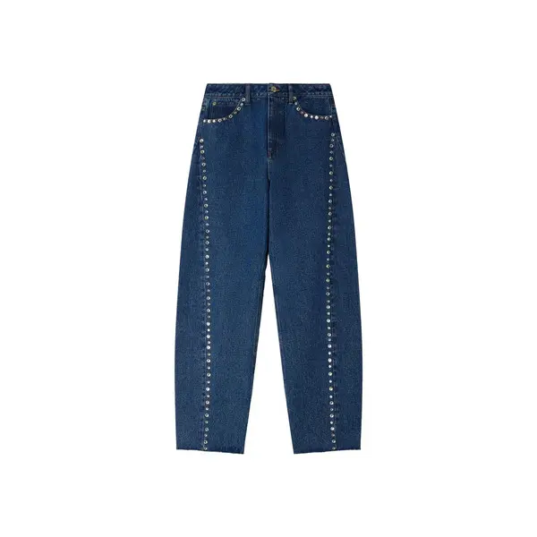 Rhinestone Barrel Jeans