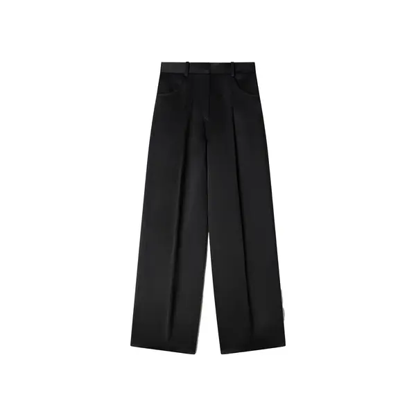 Satin-Effect Wide-Leg Trousers