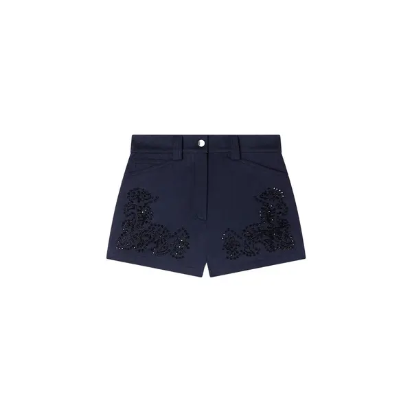 Embroidered Cotton Shorts