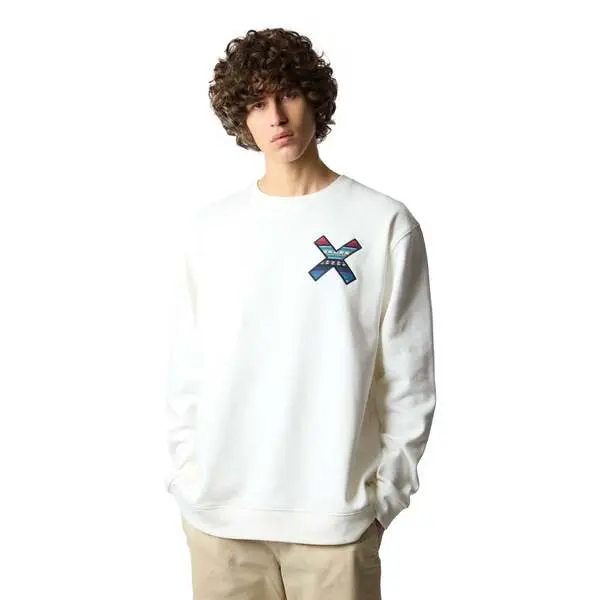 Classic X Embroidered Crew Neck Sweatshirt - White