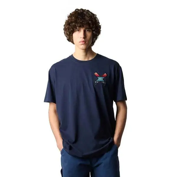 Short Sleeve X Embroidered T-shirt - Navy
