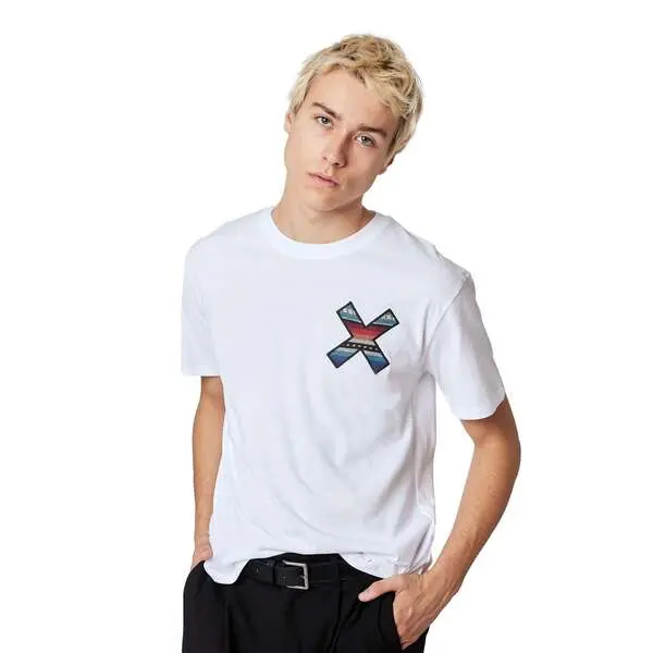 Short Sleeve X Embroidered T-shirt - White