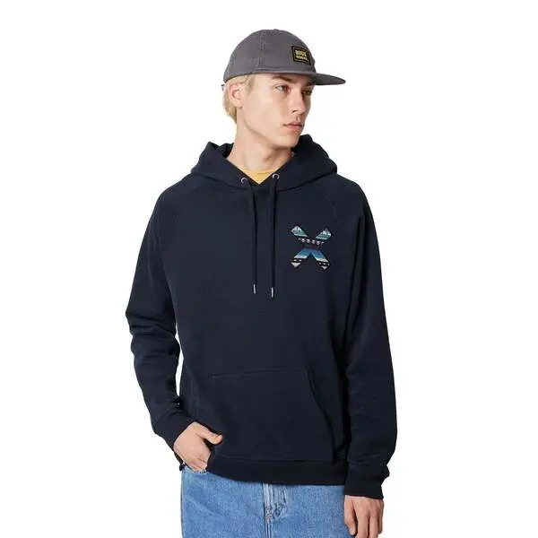Classic X Embroidered Hoodie - Navy