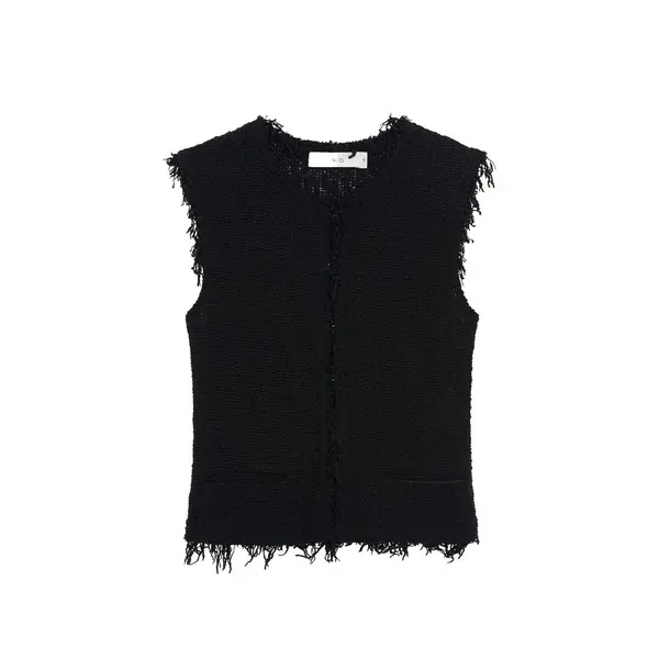 Sleeveless Fringed Jacket Image