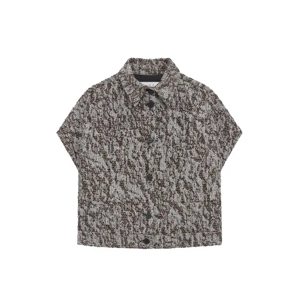 Sleeveless Tweed Overshirt