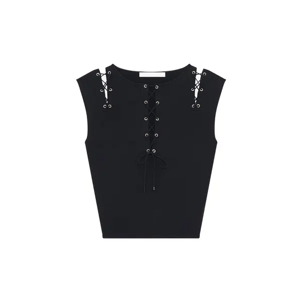 Sleeveless Lace-up Top