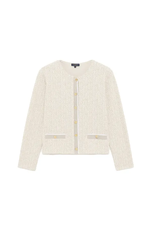 Cropped Tweed Knit Jacket