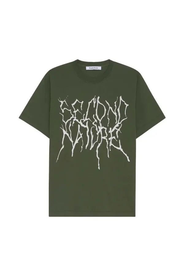 Regular Fit Cotton Short Sleeve T-shirt with Design - Dark Green
