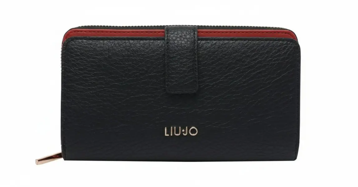 Bifold Wallet Grain Leather with Red Trim Image