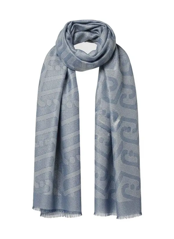 Monogram Jacquard Scarf in Denim Blue Image