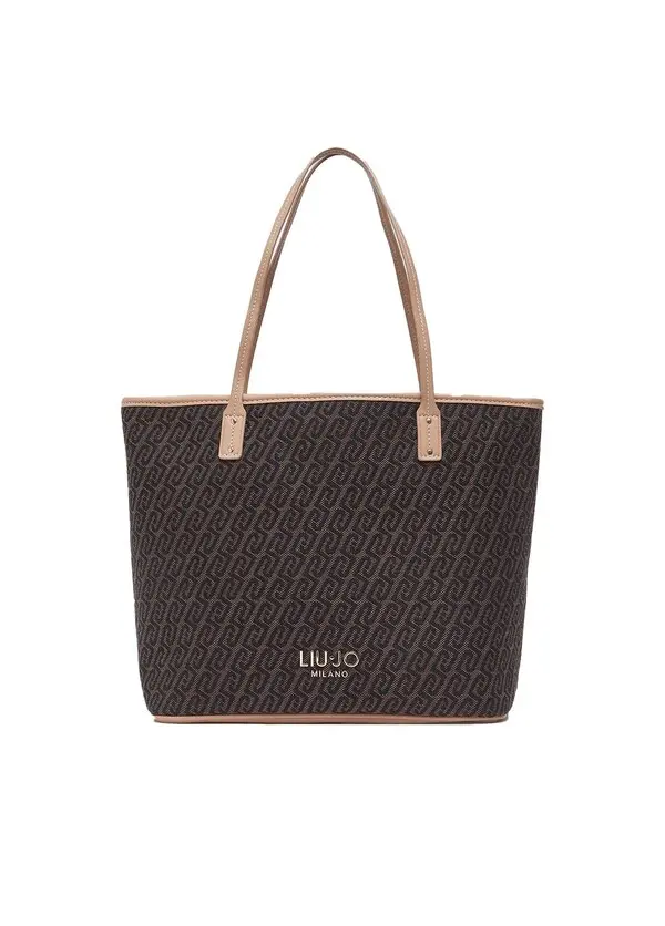 Monogram Jacquard Tote Bag with Contrast Handles