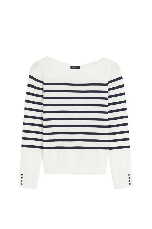 Striped Long Sleeve Knit Top
