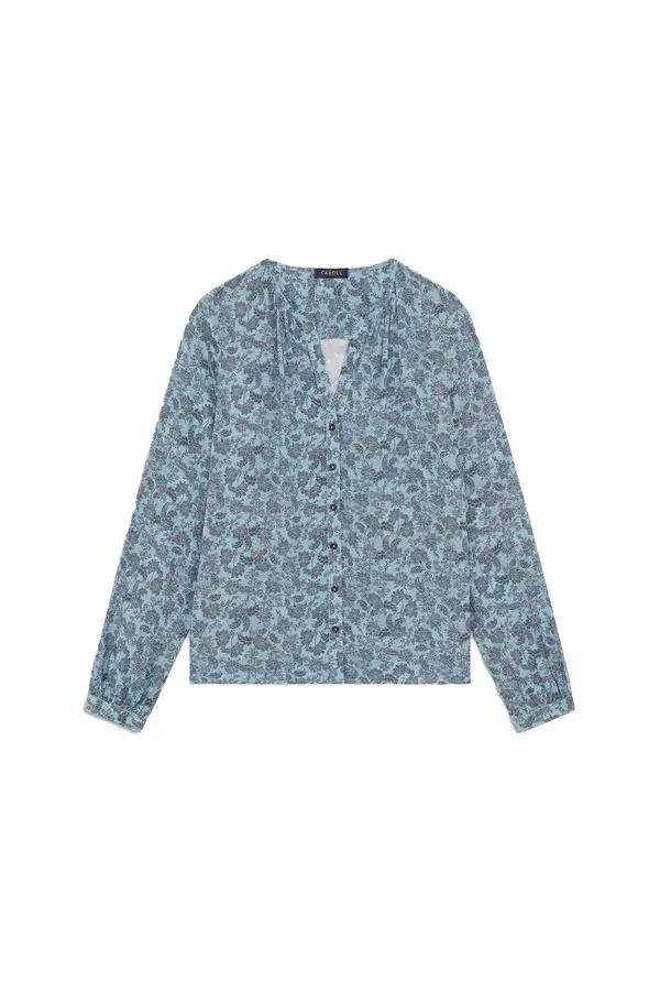 Floral Print V-Neck Blouse