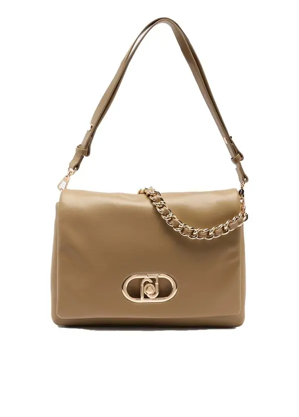 Soft Leather Shoulder Bag with Gold Hardware Image