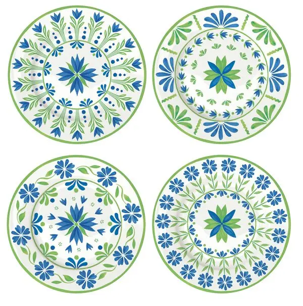 Set of 4 - Porcelain Dessert Plates Ø 19 cm