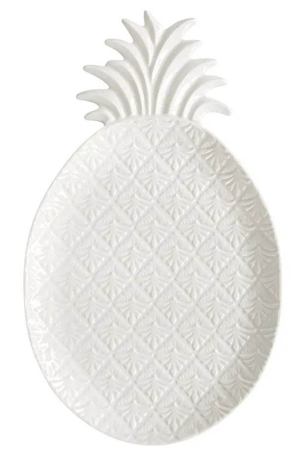 Pineapple Shaped Porcelain Serving Platter 28x17 cm