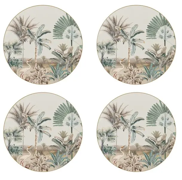 Set of 4 - Porcelain Side Coupe Plate Ø 19 cm