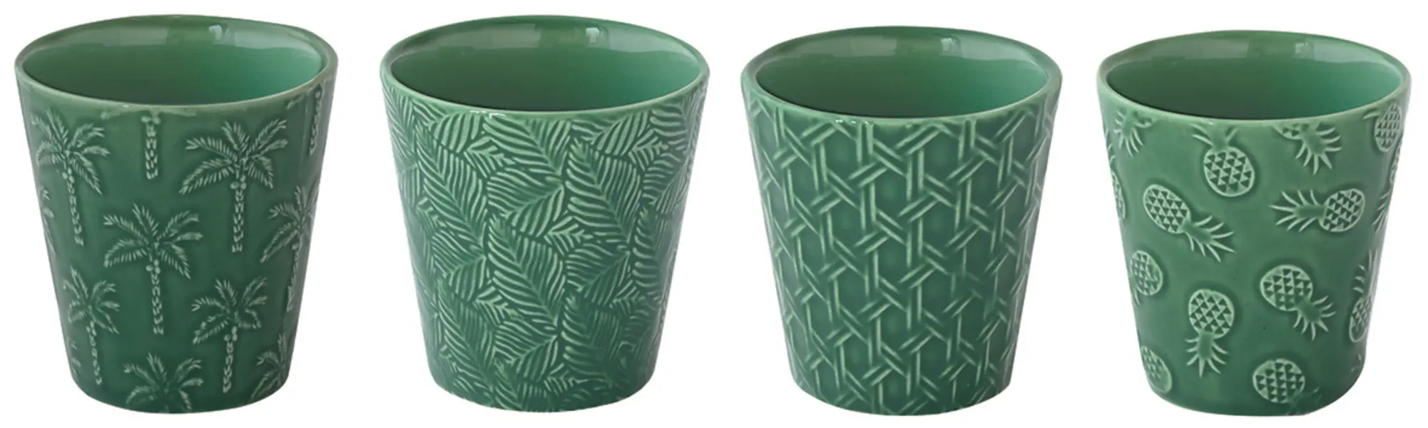 Set of 4 - Porcelain Coffee Cups 100 ml Green