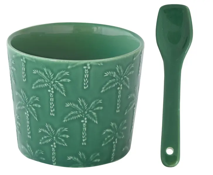 Porcelain Ice Cream Bowl with Spoon Ø 8.5