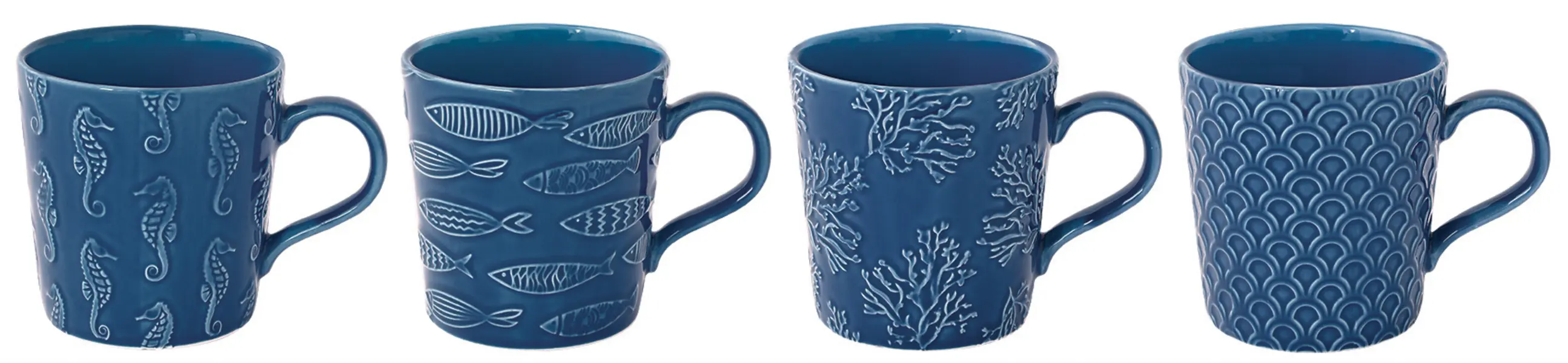 Set of 4 - Porcelain Mugs 380ml