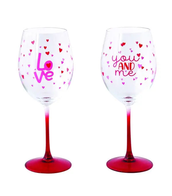 Set of 2 - Love Wine Glasses 500ml