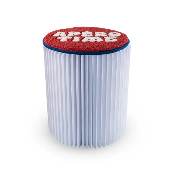 Folding Paper Stool with Soft Seat - White